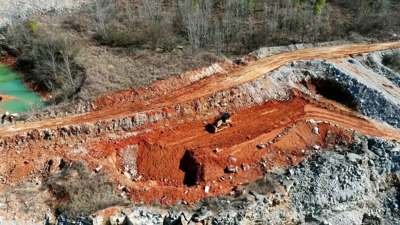 Chantier minier, vue du drone